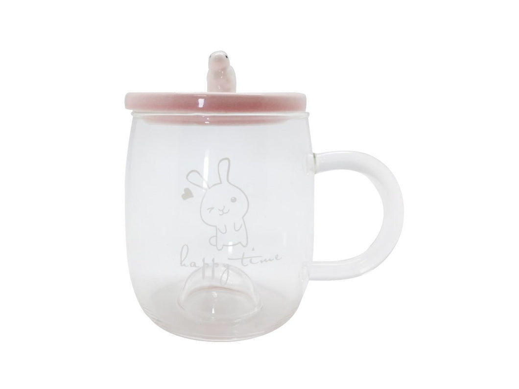 Functional Glass Mug with Porcelain Lid - Ba4614