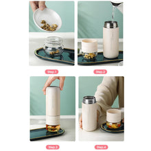 Load image into Gallery viewer, Insulated Cup with Filter Tea Maker Stainless Steel Thermos Bottle with Glass Infuser Separates Tea and Water 300ML
